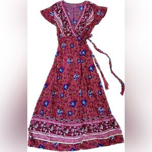 Floral Maxi Wrap Dress